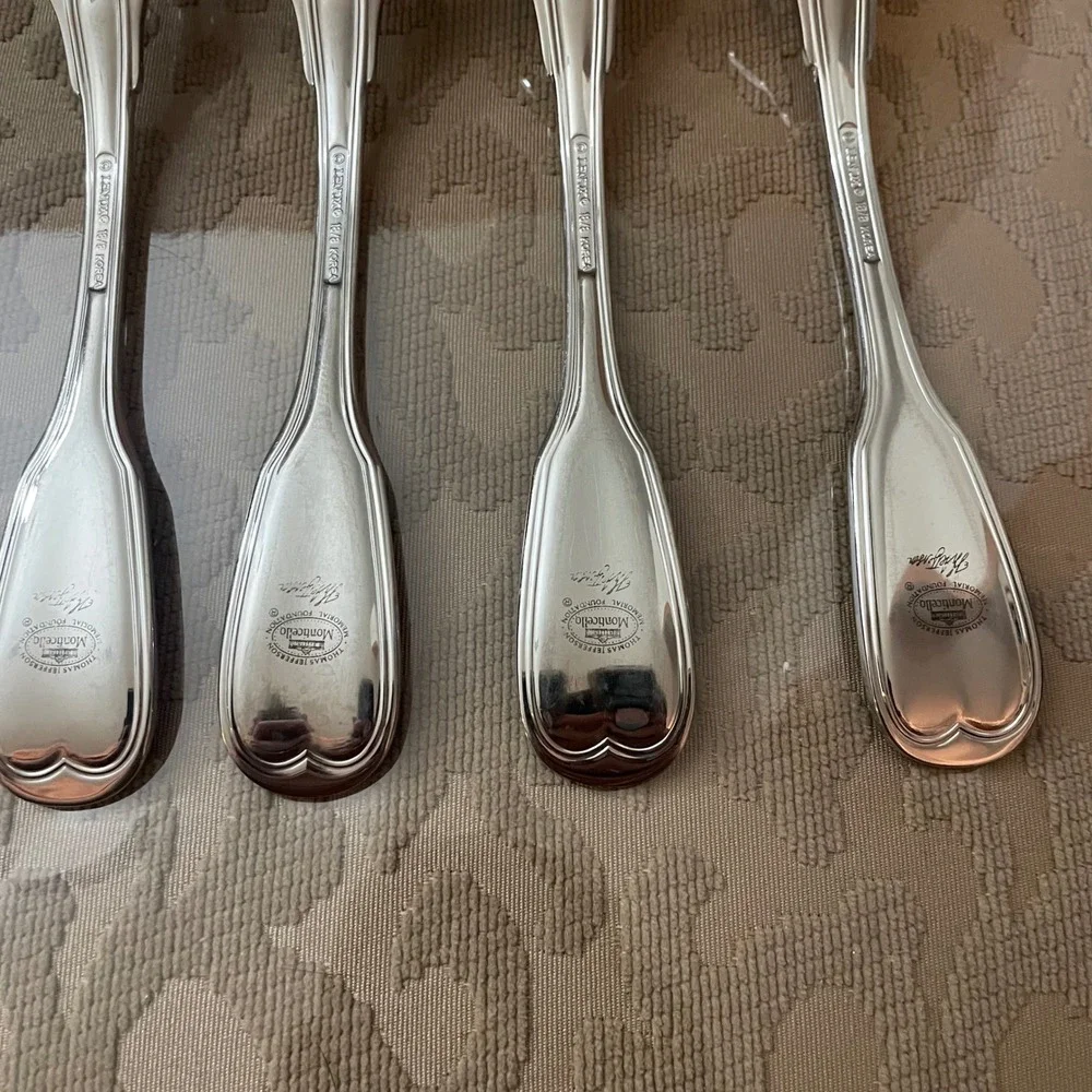 Lenox Monticello 18/8 Stainless Steel Dinner Forks Thomas Jefferson Set of 4